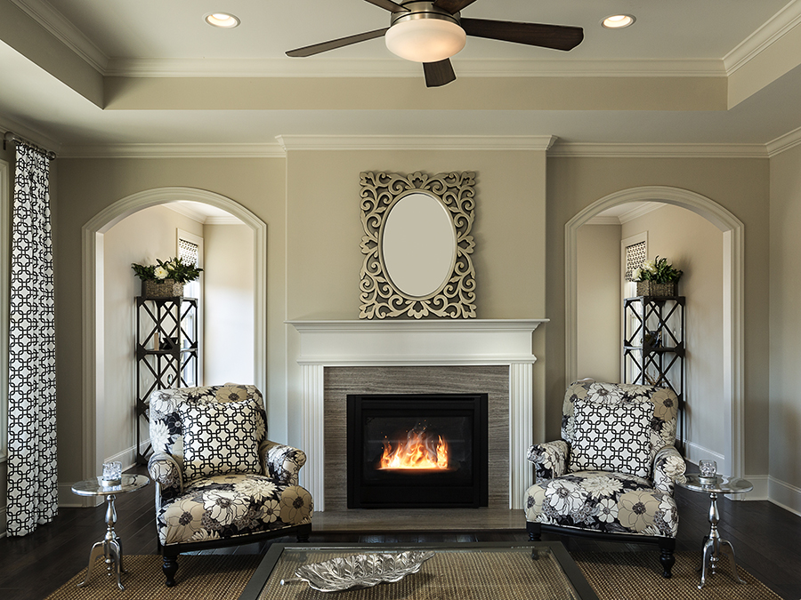 Staying warm in winter with a beautiful fireplace and four season sunroom
